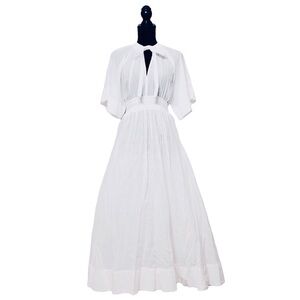 Lee Mathews Tie Back Maxi Dress White Womens Size US 0 / XS